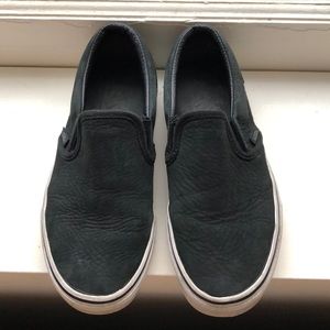 Soft black leather slip on Vans